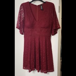 NWOT Red Lace Babydoll Dress